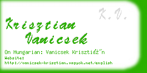 krisztian vanicsek business card